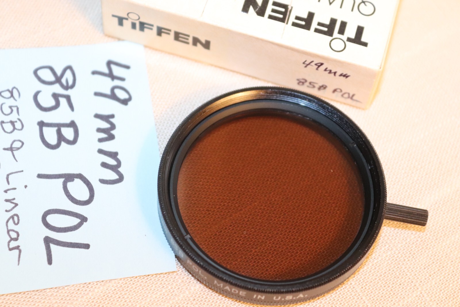 NEW Vtg TIFFEN 49mm 85B POL FILTER USA 49mm Combo 85B Warm & Linear Polarizer