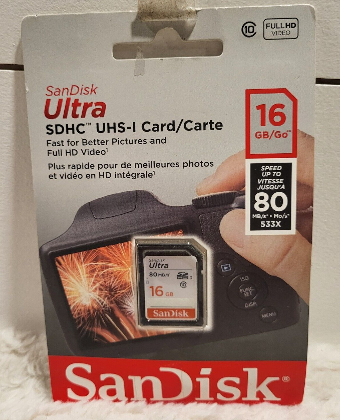 SanDisk Ultra 16GB Class 10 SDHC UHS-I Memory Card new sealed