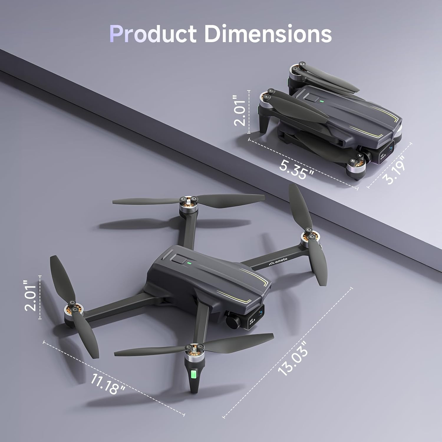 Ameta Drones with Camera for Adults 4k UHD, S20 Pro GPS Drone for Adults Beginne