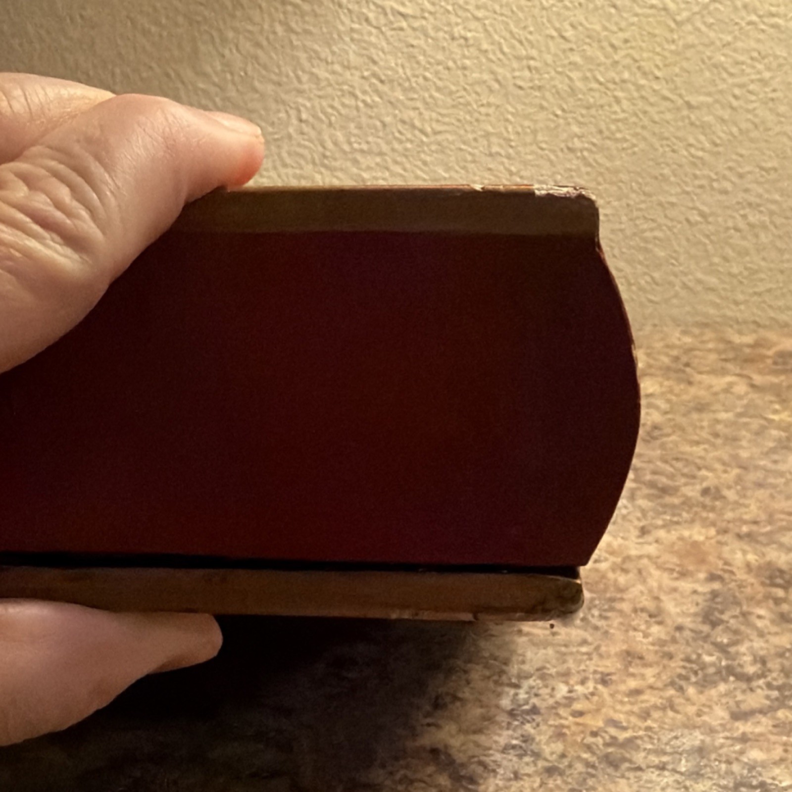 Vintage Red Wood Photo Album Slip-In Ring Binder Format, MPN Does Not Apply