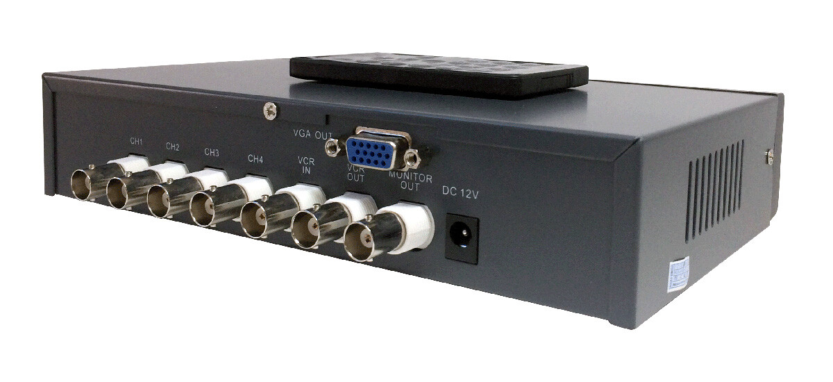4-Channel Analog Video Switch Multi-Viewer│Dual BNC VGA Output For Surveillance