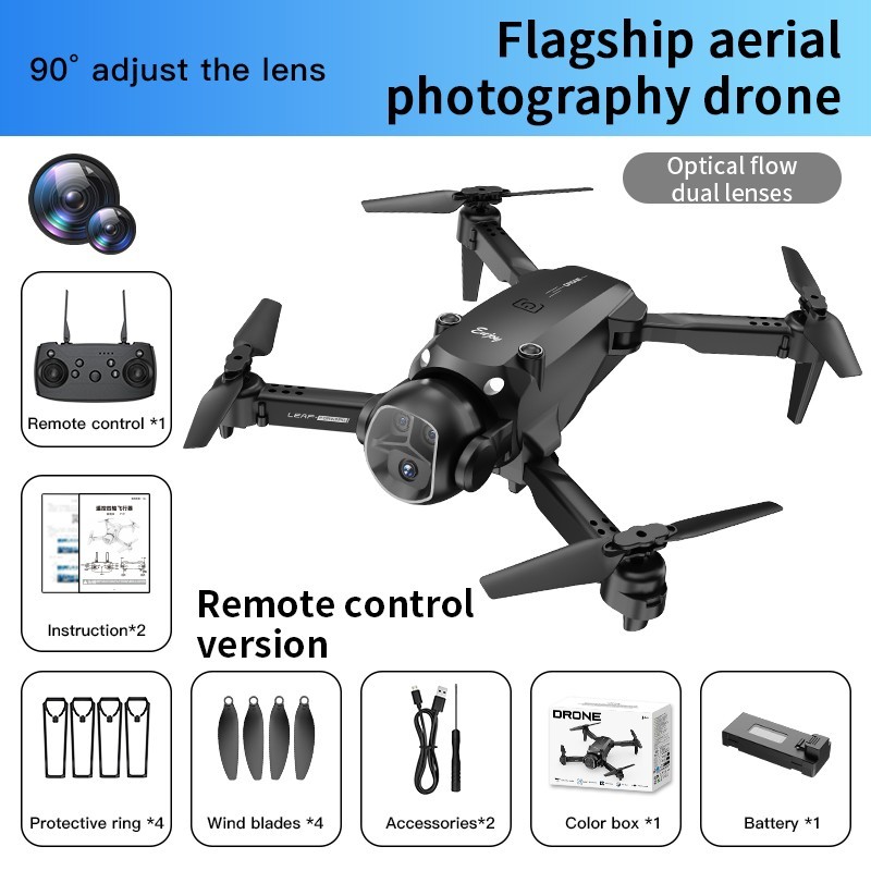 Foldable RC Quadcopter Dual Cam 90° Adjustable Lens WiFi FPV Optical Flow Drone