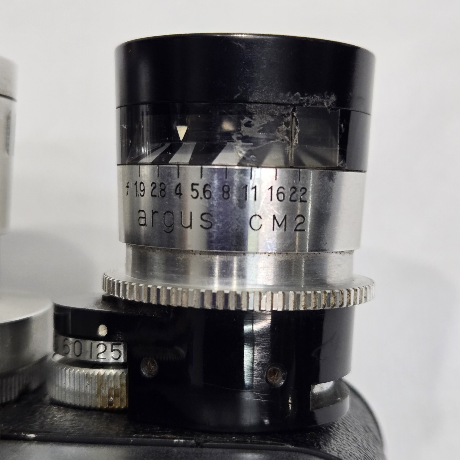 Argus C-44 35mm Camera F2.8 50mm Lens Cintagon CM2 Light Meter & Case – Untested