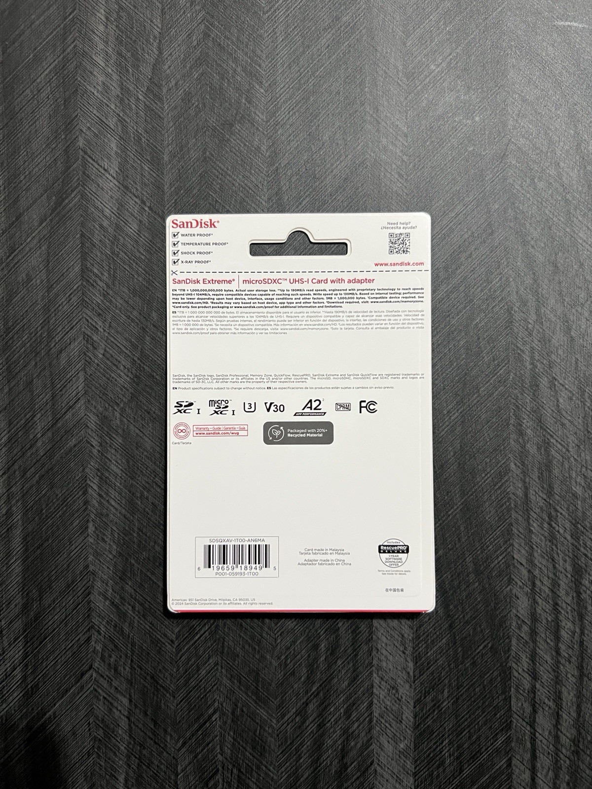 SanDisk Extreme 1TB Class 10 – SDXC Memory Card – (SDSQXA11T00AN6MA)