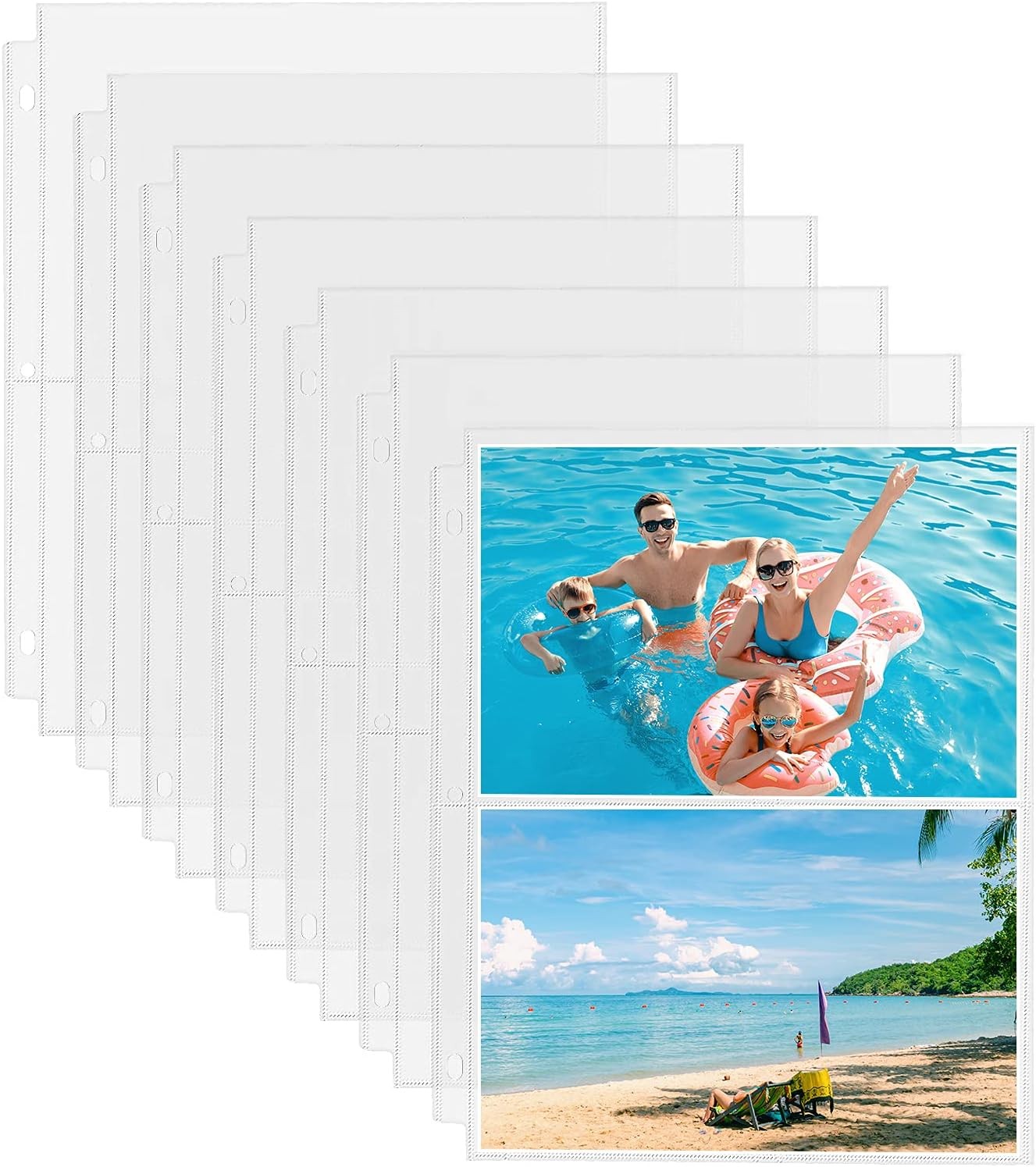 30 Pack Photo Sleeves for 3 Ring Binder – (4X6, for 180 Photos), Archival Page P