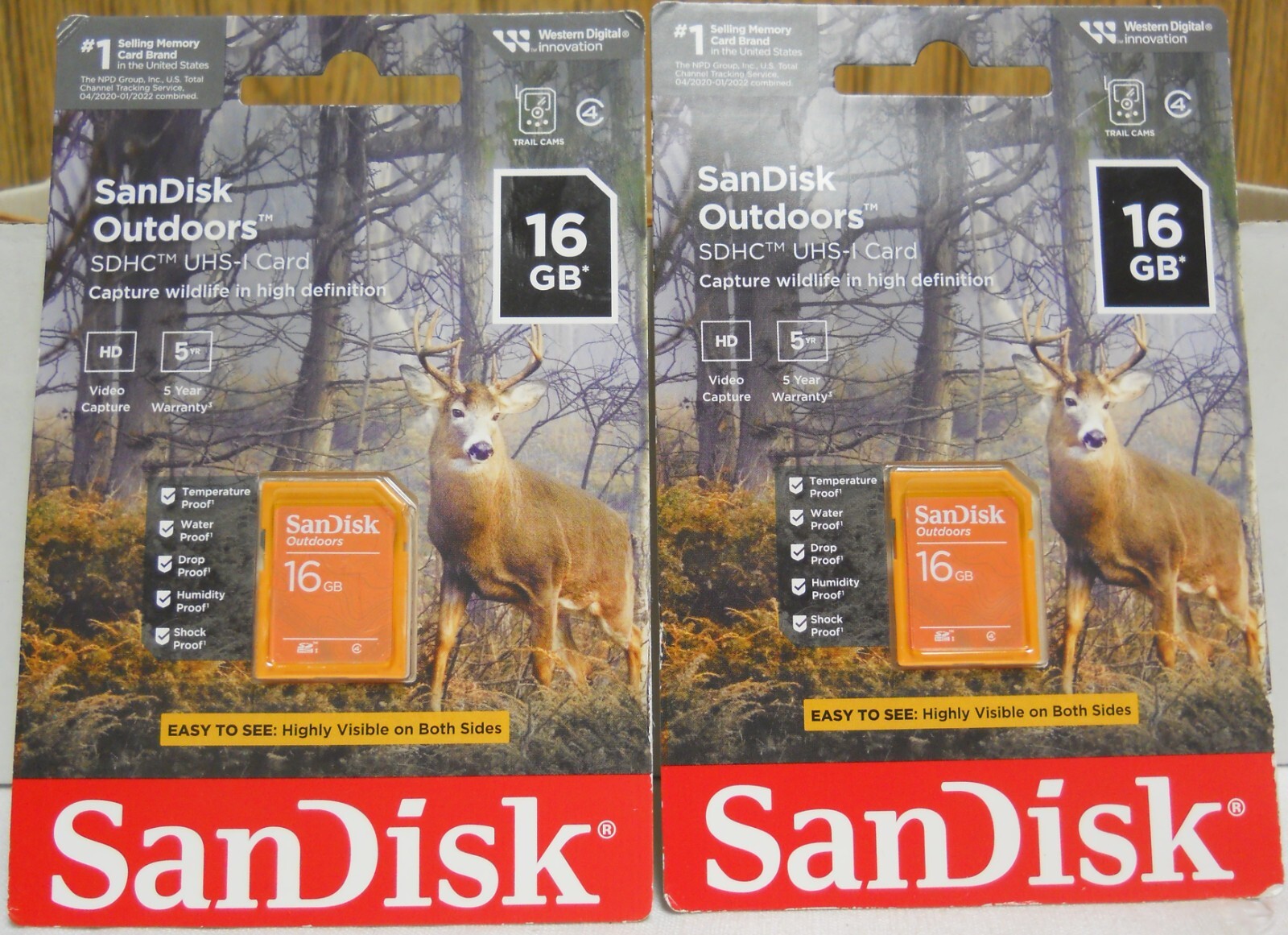 Sandisk By Western Digital 16 gb Memory Car Outdoors For Game Cameras (Lot Of 2)