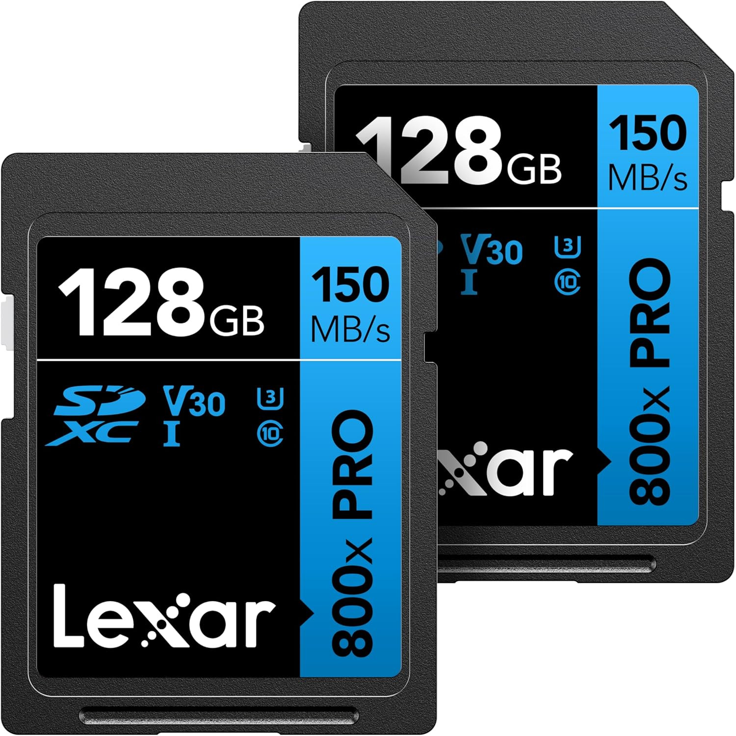 128GB (2-Pack) High-Performance 800X PRO SD Card, UHS-I, C10, U3, V30, 4K, up to