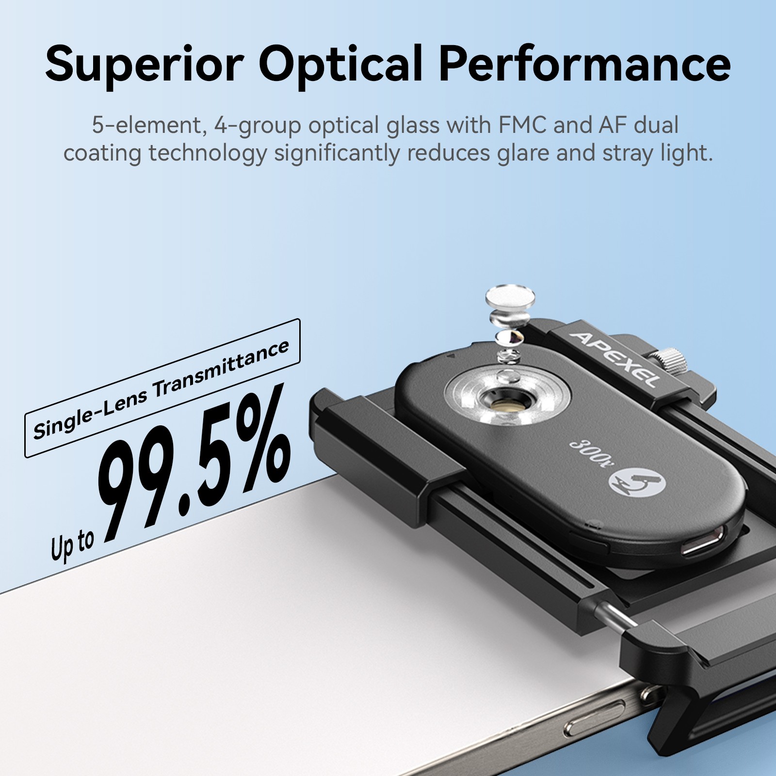 APEXEL 300X Phone Microscope Lens,Mini Pocket Microscope, Phone Lens Attachment