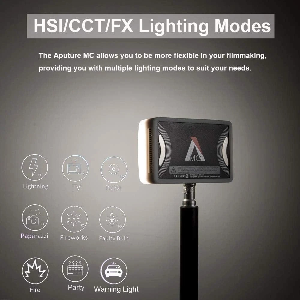 High-Performance MC RGBWW Video Light with USB-C Fast Charging & HSI Flexibility