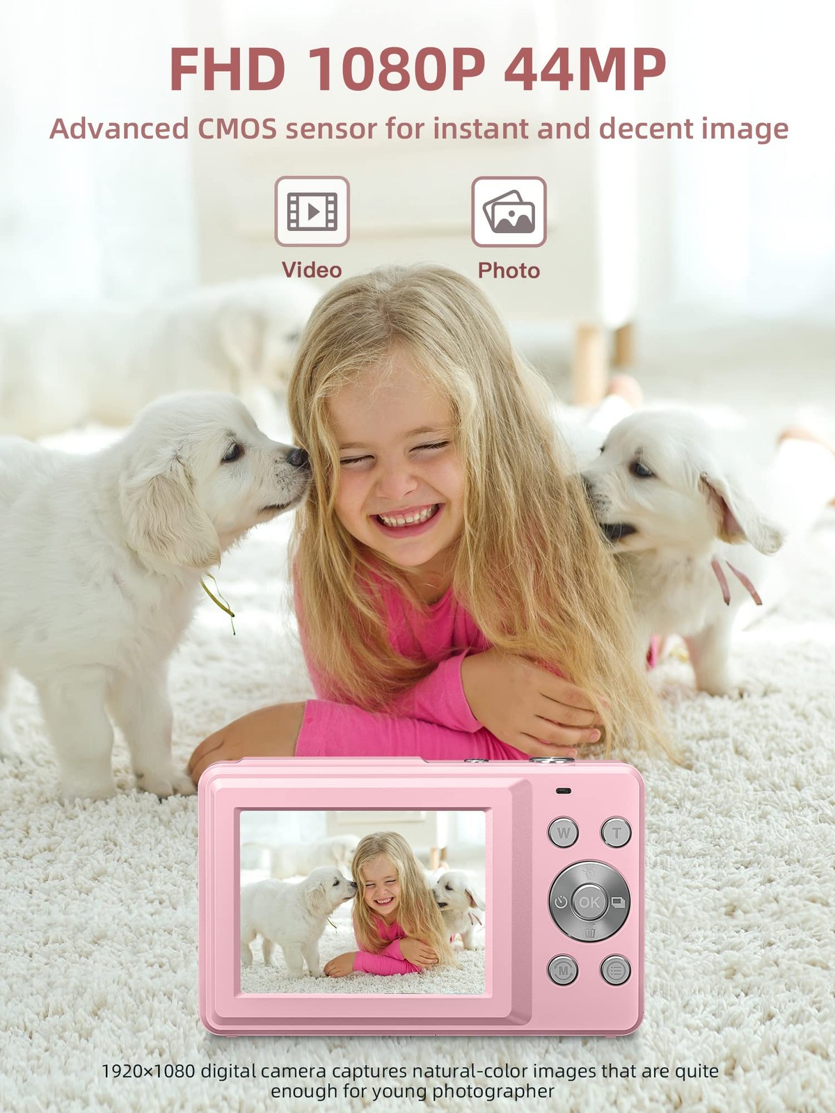 Digital Camera FHD 1080P Digital Point and Shoot Camera with 16X Zoom Anti Shake