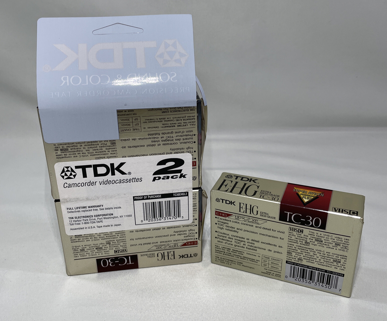 TDK E-HG TC-30 Video Camcorder Cassette Tapes Super Avilyn 30 Min. Sealed Lot 3