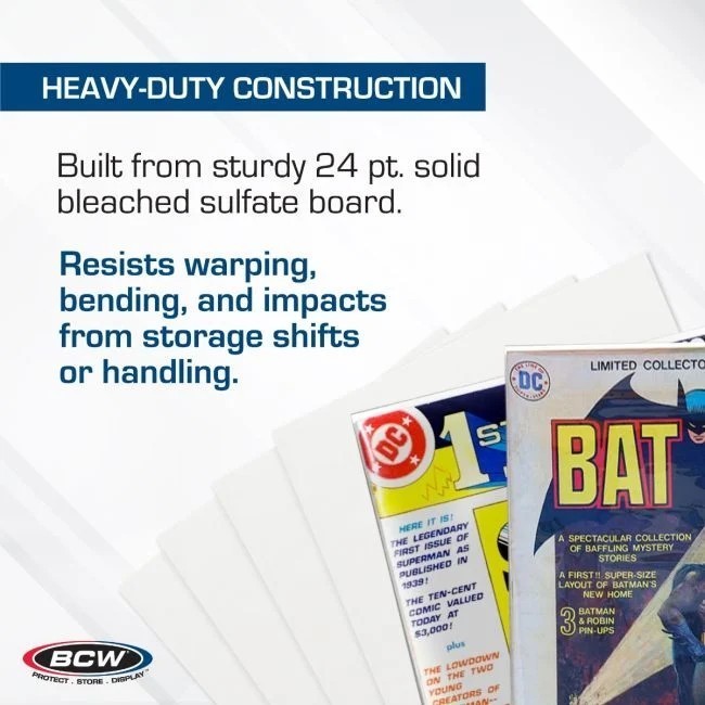 New (6 ct) BCW Treasury Comic Book Backing Boards- 10 ¼” x 13 ½” Acid Free