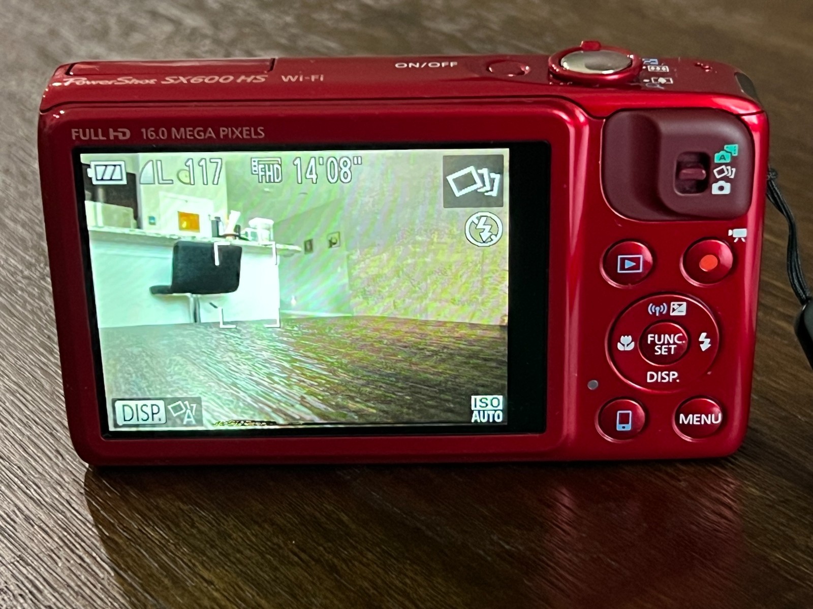 Canon Powershot SX600 HS Red 16.0MP 18x zoom Digital English Camera W/ Charger