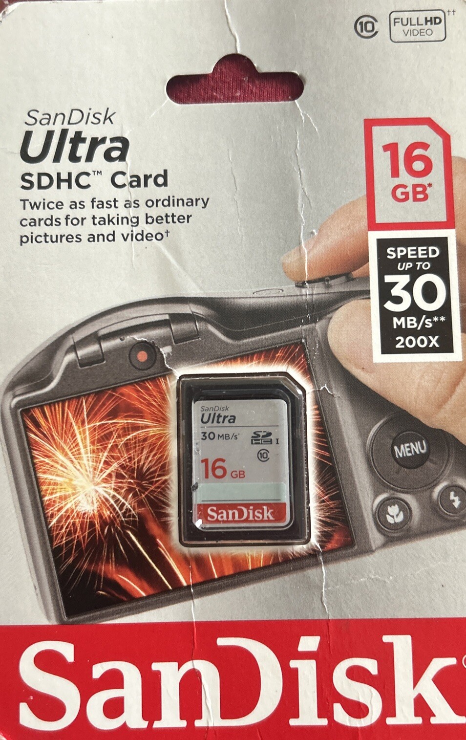 (New & Unopened) SanDisk 16GB Ultra SDHC UHS-I Memory Card Class 10 80MB/s