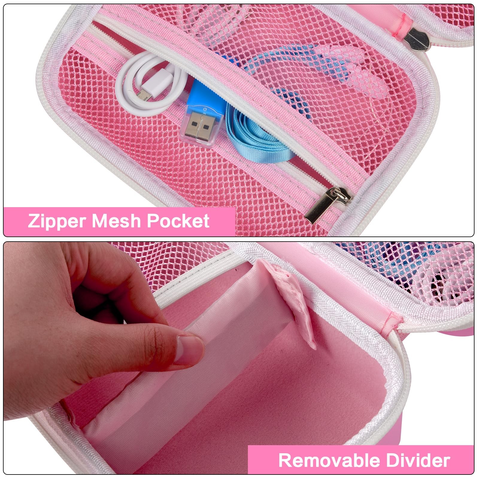 Kids Camera Case Compatible with 6.29 X 4.52 X 1.96 Inches, Lighting pink