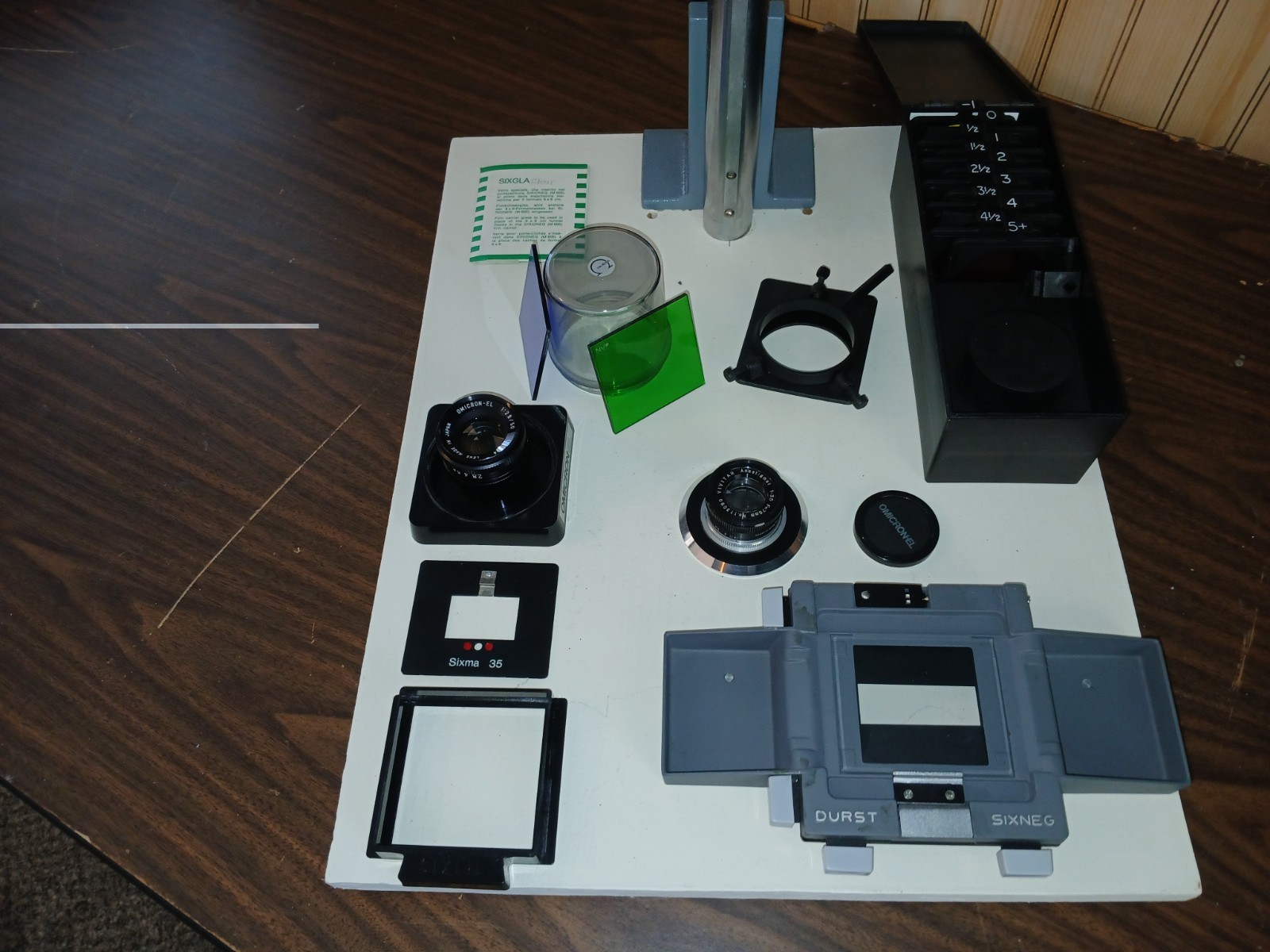 DURST M600 6x6cm Enlarger Micron50/2.8 /Vivitar75/3.5 Lens Sixma 35Mask +Sixgla