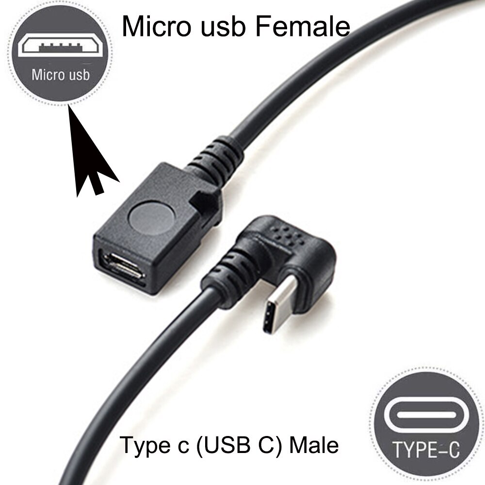 180 Degree USB 3.1 Type C female to micro usb Angled USB C Converter Adapter