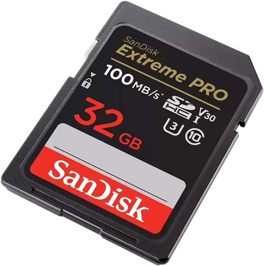 SANDISK 32GB Extreme PRO SDHC UHS-I Memory Card – C10, U3, V30, 4K UHD, SD Card