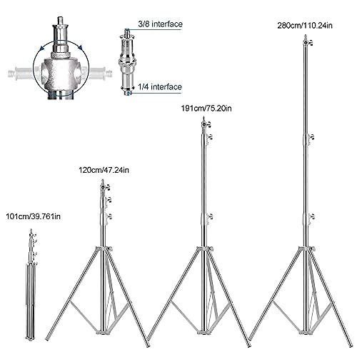 Stainless Steel Light Stand Photography, Spring Stainless Steel-2 Pack