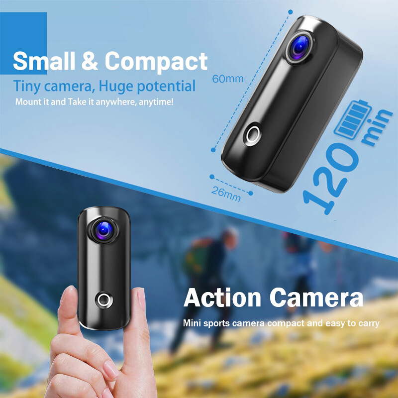 SJCAM Mini Wifi Action Camera Pocket Sized 4K Wearable Body Camera Sports Video