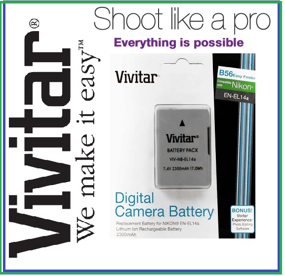 Vivitar Hi Capacity 2300mAh EN-EL14a EN-EL14 Battery for Nikon D3400