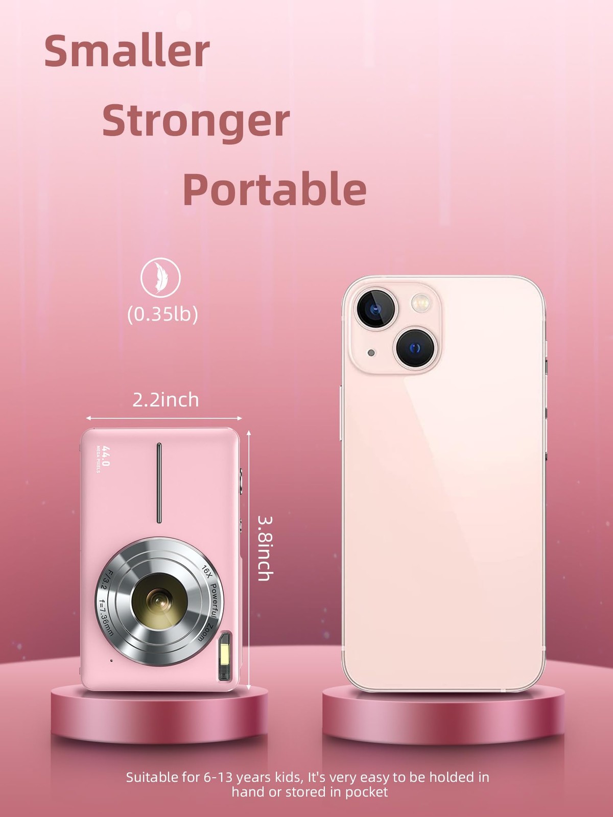 Digital Camera FHD 1080P Digital Point and Shoot Camera with 16X Zoom Anti Shake