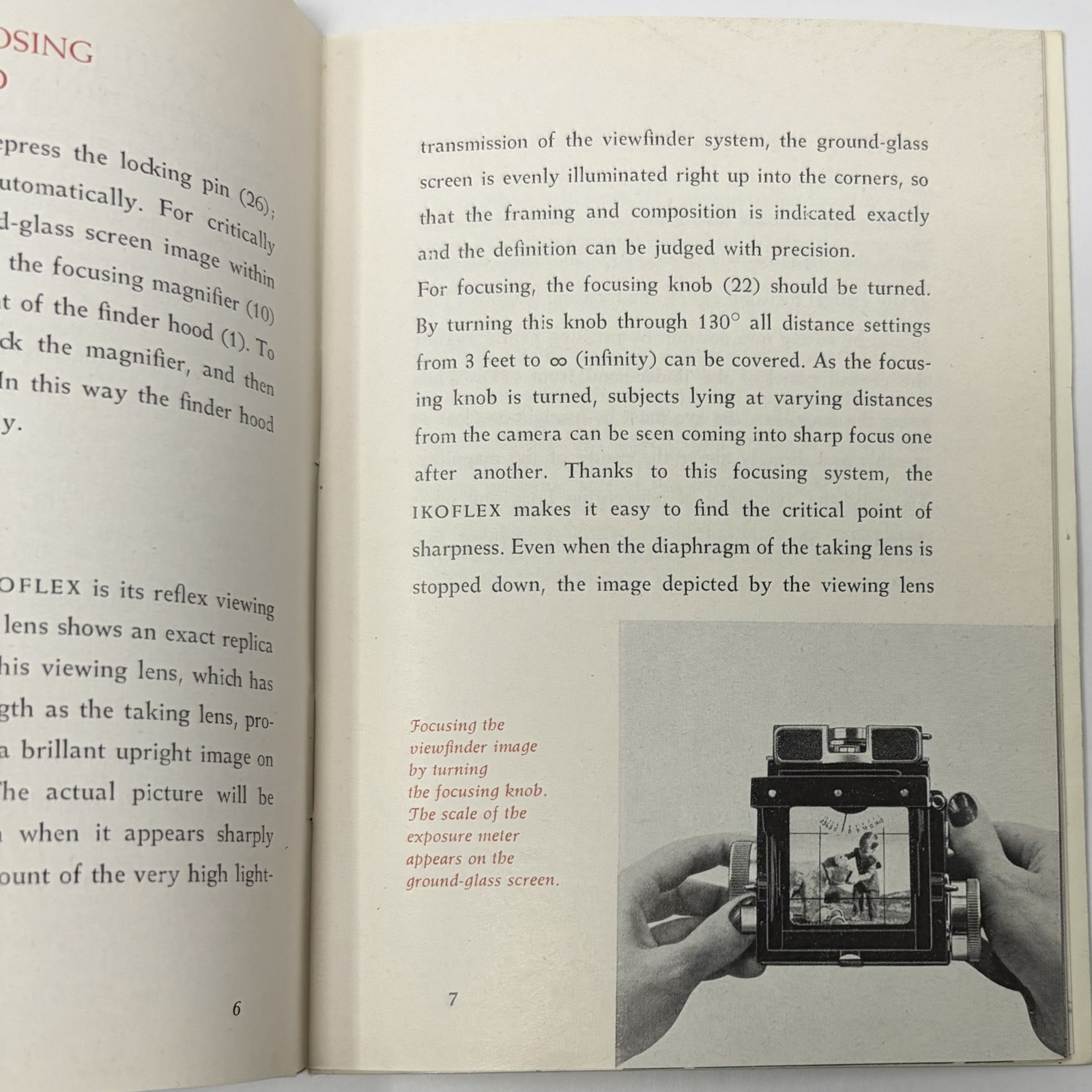 1950’s Zeiss Ikon Ikoflex Favorit Instruction Book Manual (319/887/16) Vintage