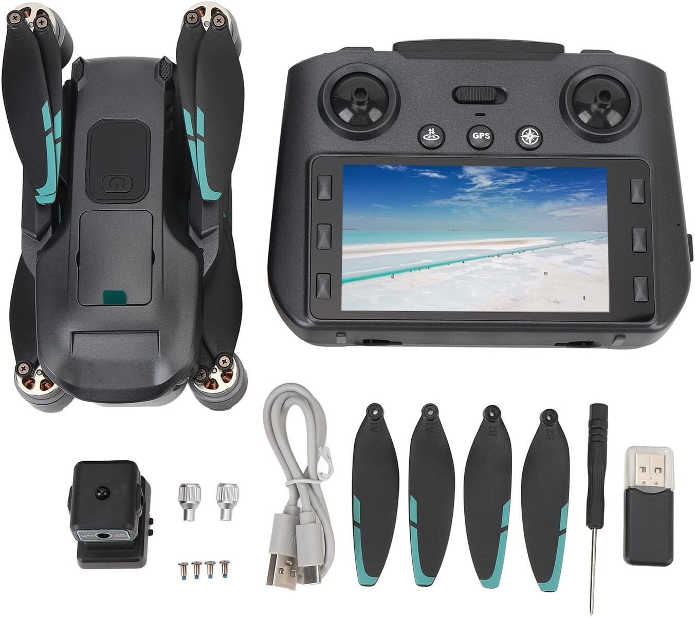 RC Drone Brushless, HD Dual Camera Quadcopter, Obstacle Avoidance LCD Screen Opt