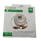 Q-See 100ft Coaxial BNC HD Video Power Cable for Security Cameras White New