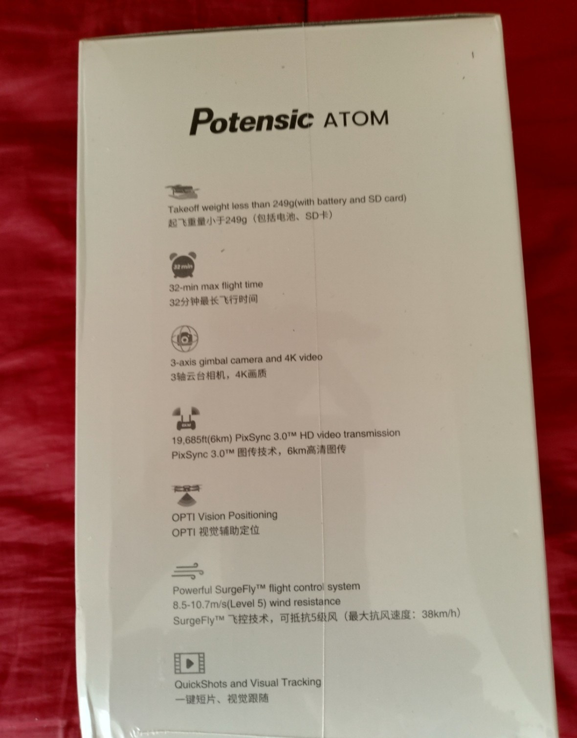 Potensic ATOM drone, 3 Axis Gimbal – New and sealed!