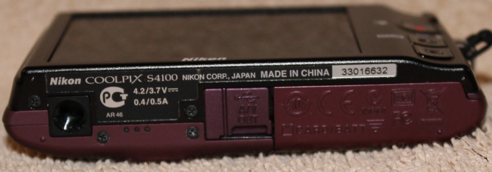 Nikon Coolpix S4100 14MP Digital Camera Plum, Working, 2 Batt, Chargers, SD Card