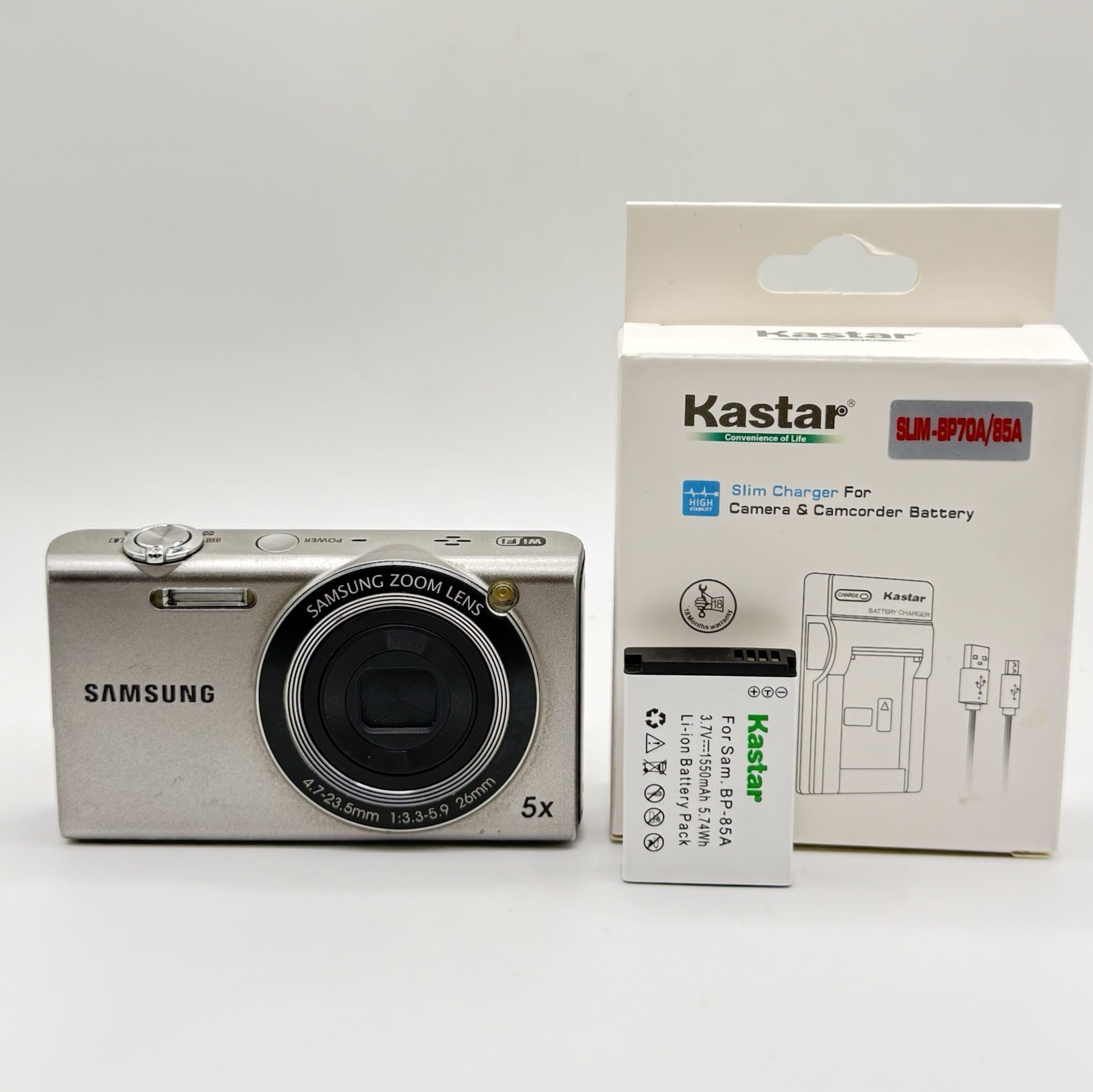 Samsung SH100 14.2MP 5x Wi-Fi Digital Camera w Battery & Charger — TESTED ✅✅