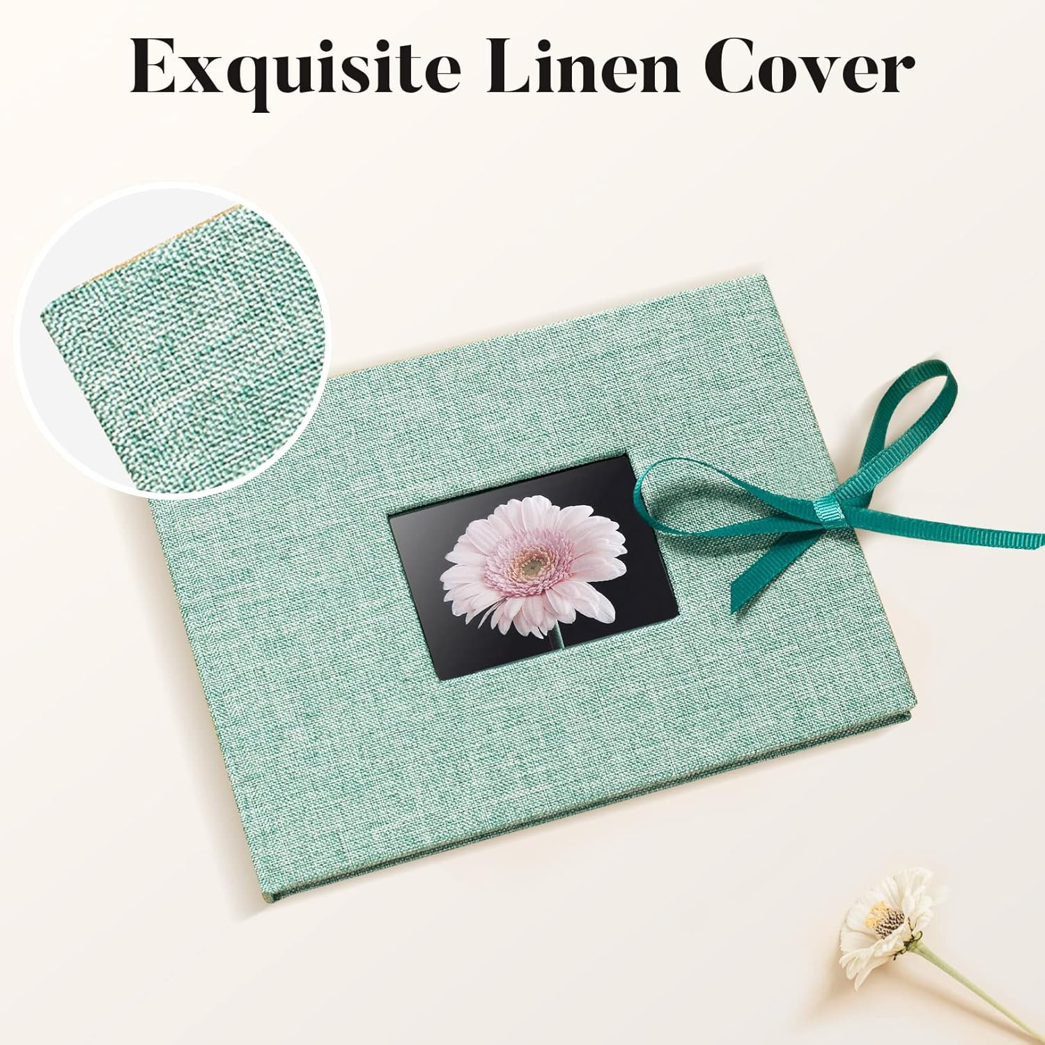 Small Photo Album 4×6, Picture Album Holds 24 Horizontal Photos, Linen Fabric C