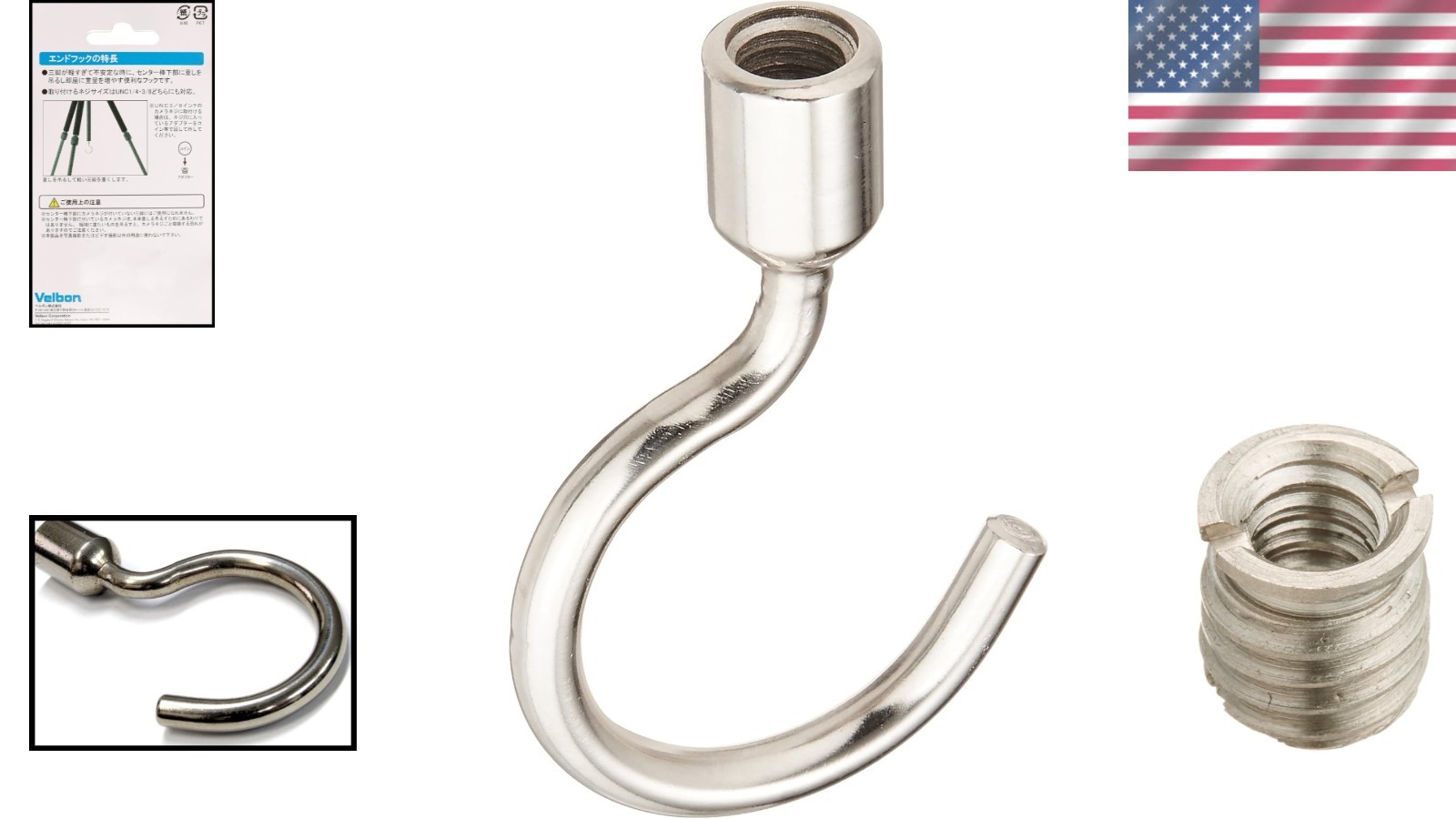 Tripod Accessory Hook Female Thread UNC 1/4 3/8