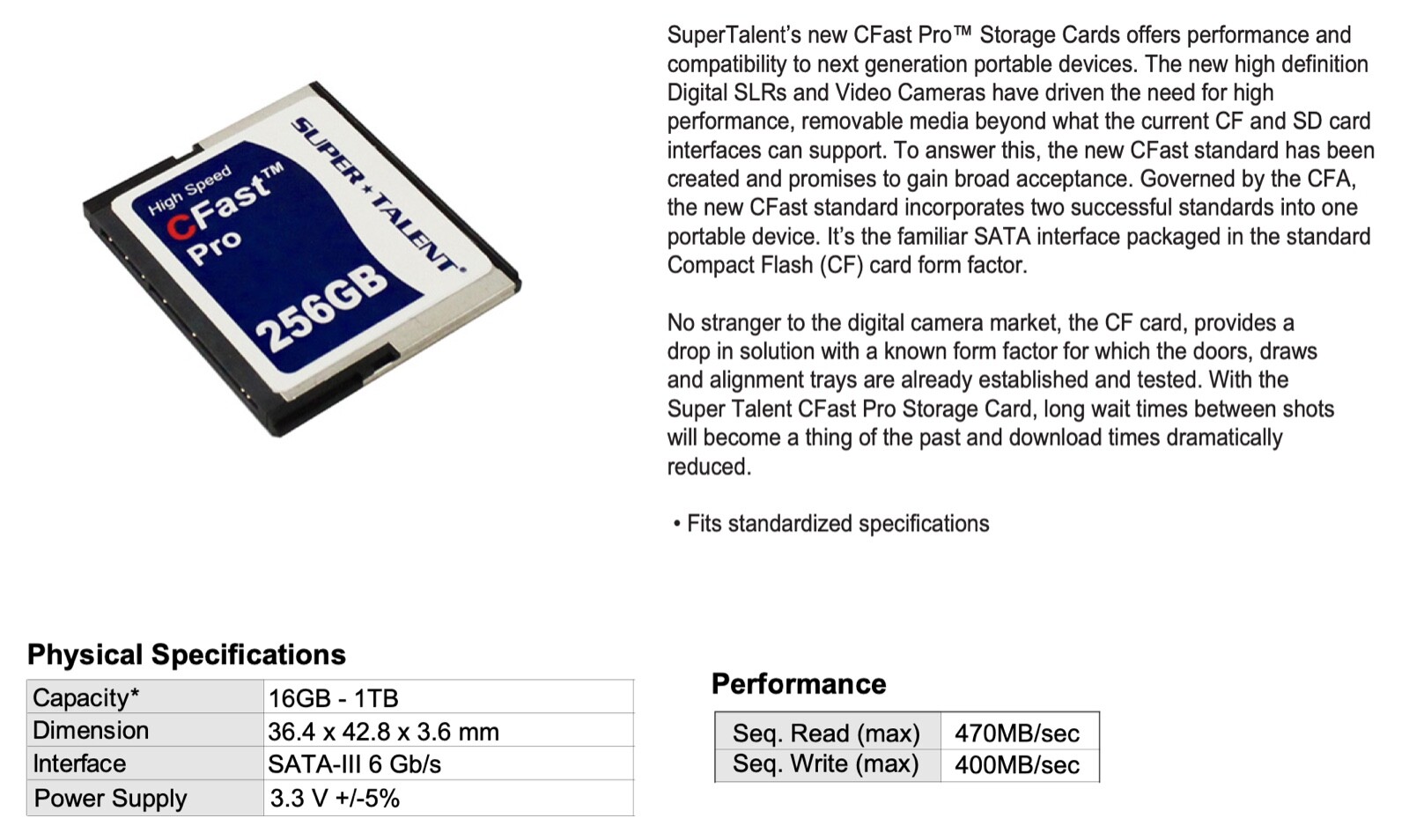 CFast card 128GB