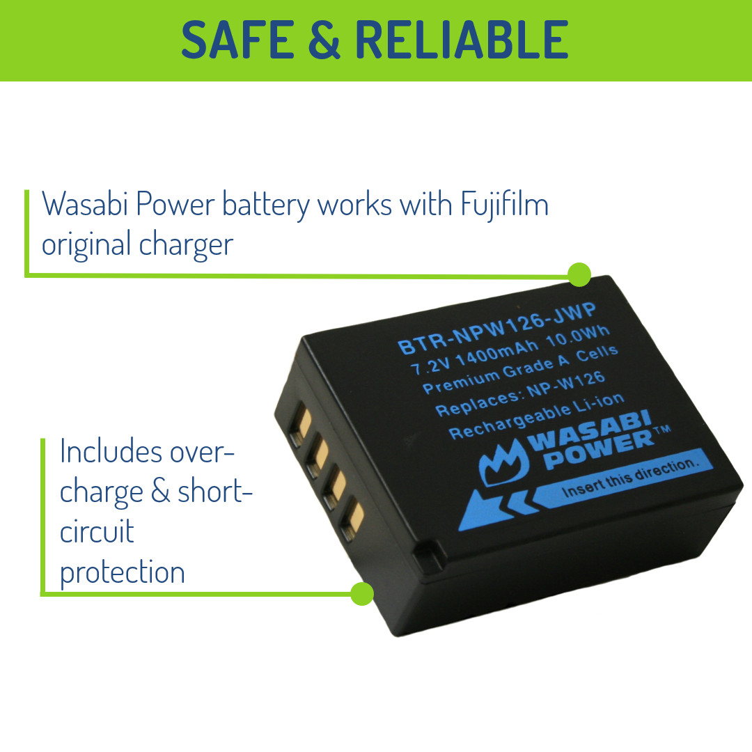 Wasabi Power Battery (4-Pack) for Fujifilm NP-W126, NP-W126S
