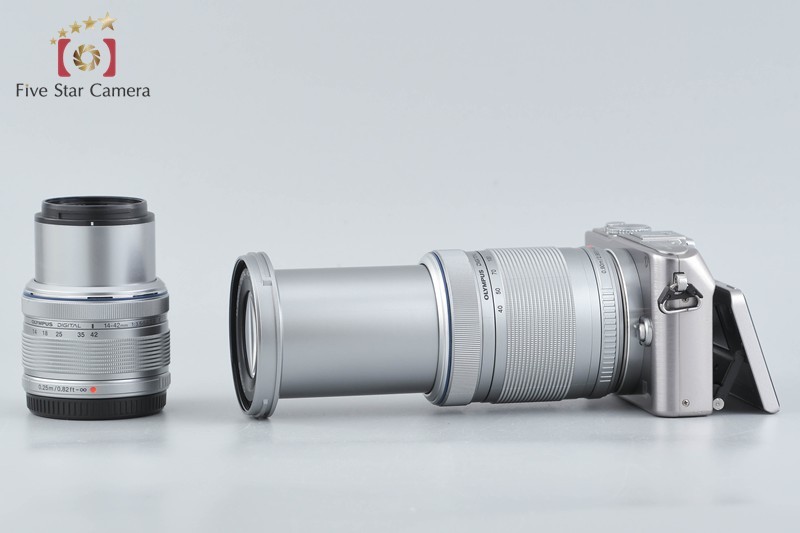 “Shutter count 2,861” Olympus PEN Lite E-PL3 Silver 12.3 MP 14-42 40-150 Lenses