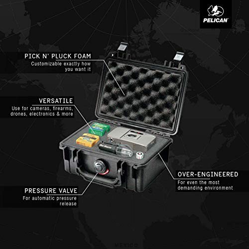 Waterproof Hard Case 8.4×6.8×3.9 Inch Pick N Pluck Foam Latch Camera Equipment