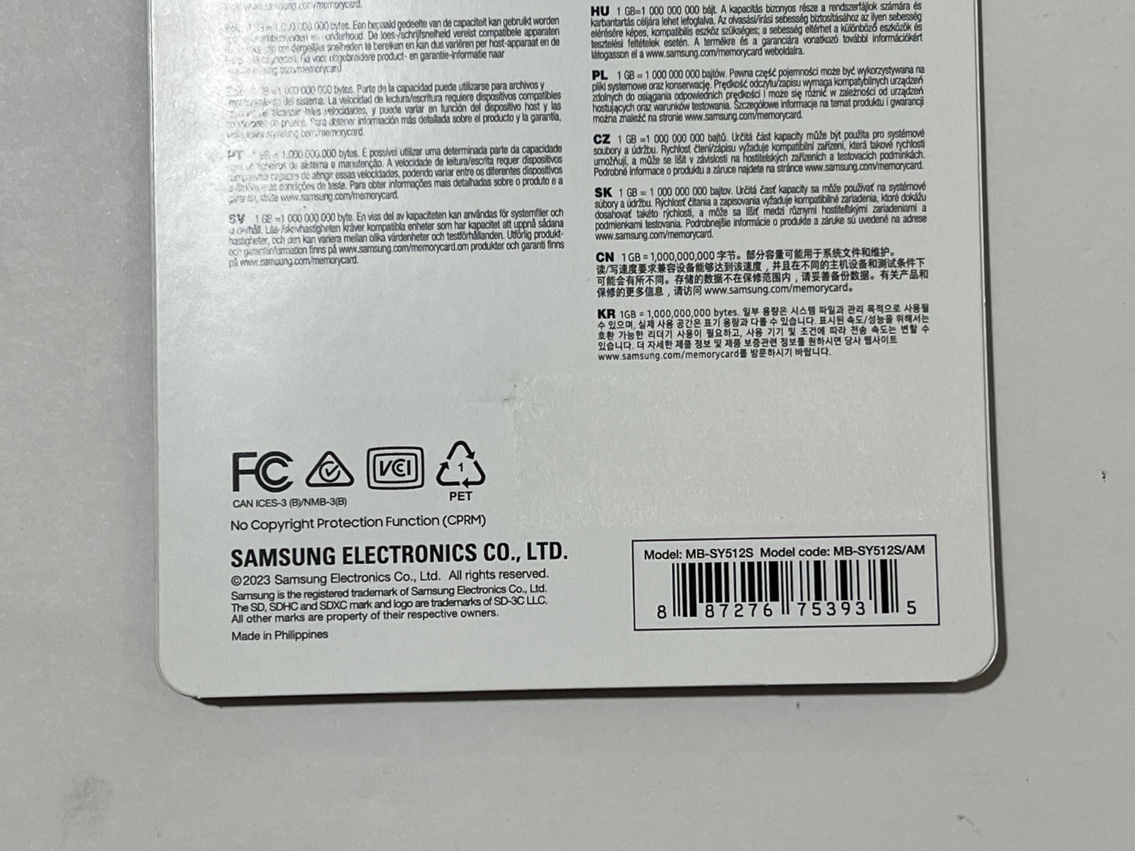 New Samsung PRO Ultimate 512GB SDXC Full Size SD Card U3 MB-SY512S/AM