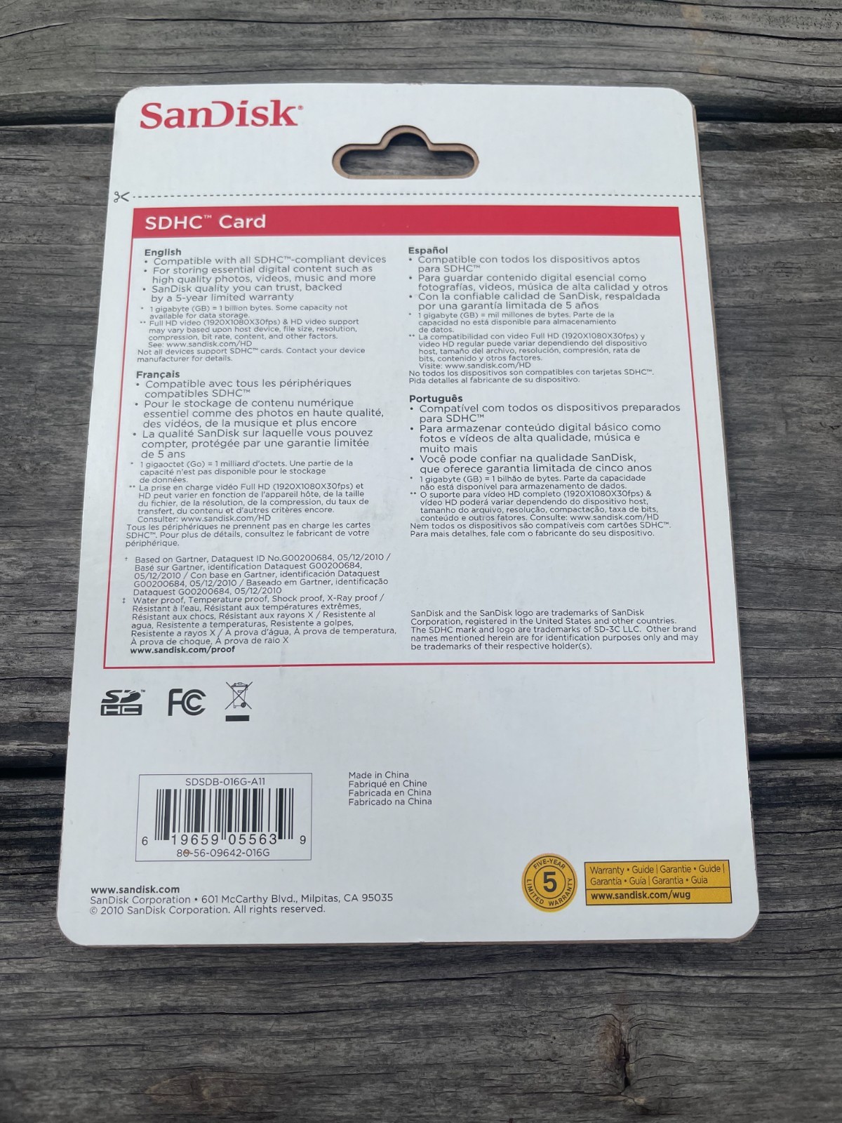 SanDisk 16GB Class 4 SD SDHC Flash Memory Card 16G SDSDB-016G-A11 New