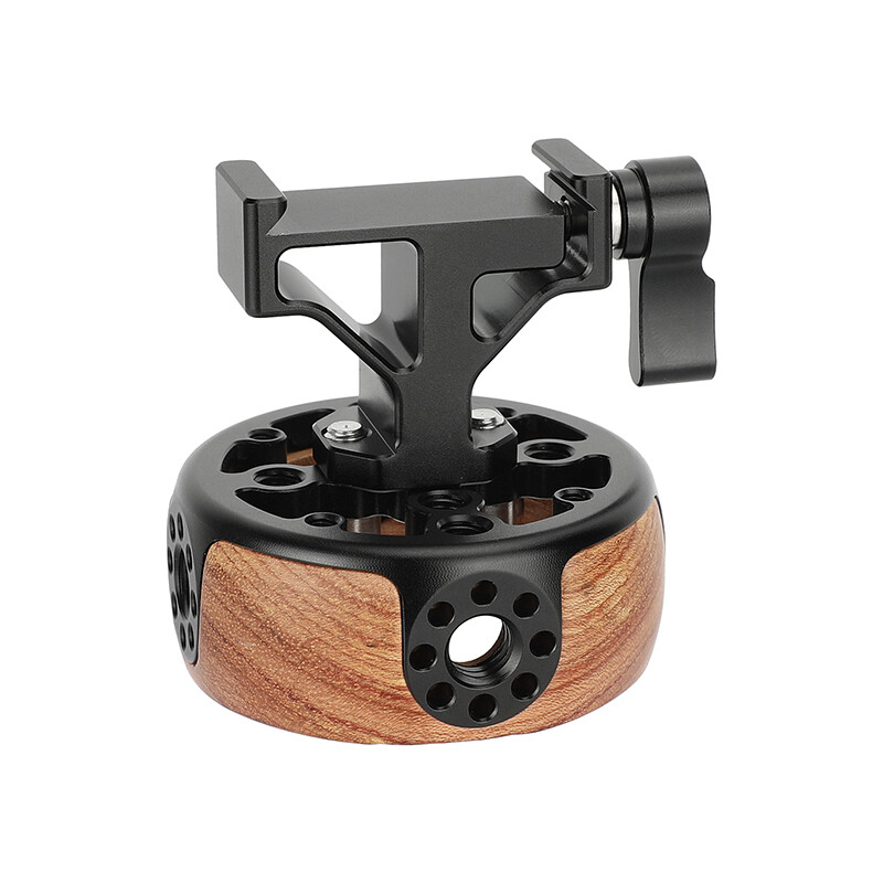 Wooden Handgrip Round Left Right Side Handle with Arca-Type Quick Release Clamp