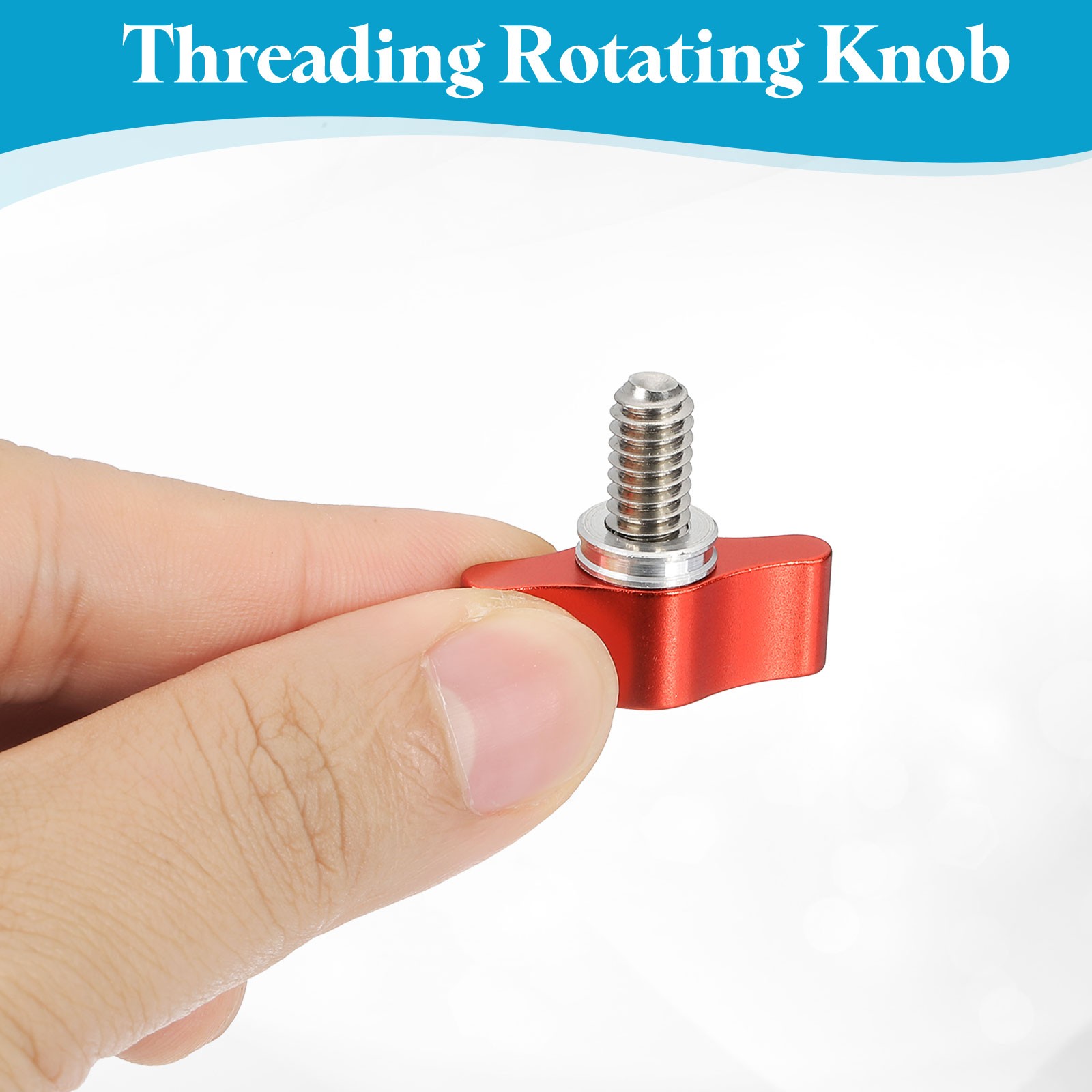 Clamping Screw Knob 1/4″ x 0.98″, 2Pcs Aluminum Alloy Camera Thumb Screws, Red