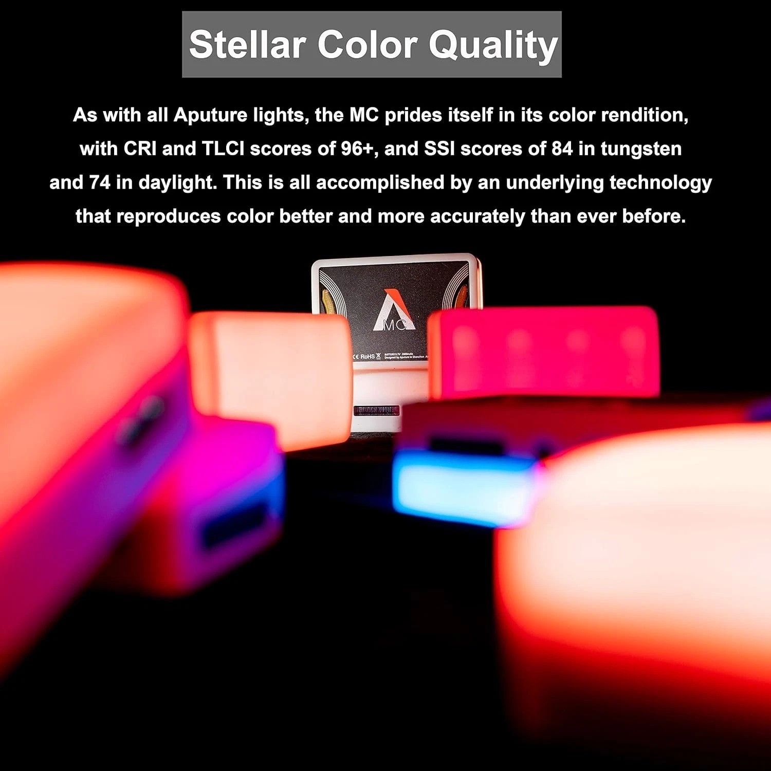 High-Performance MC RGBWW Video Light with USB-C Fast Charging & HSI Flexibility
