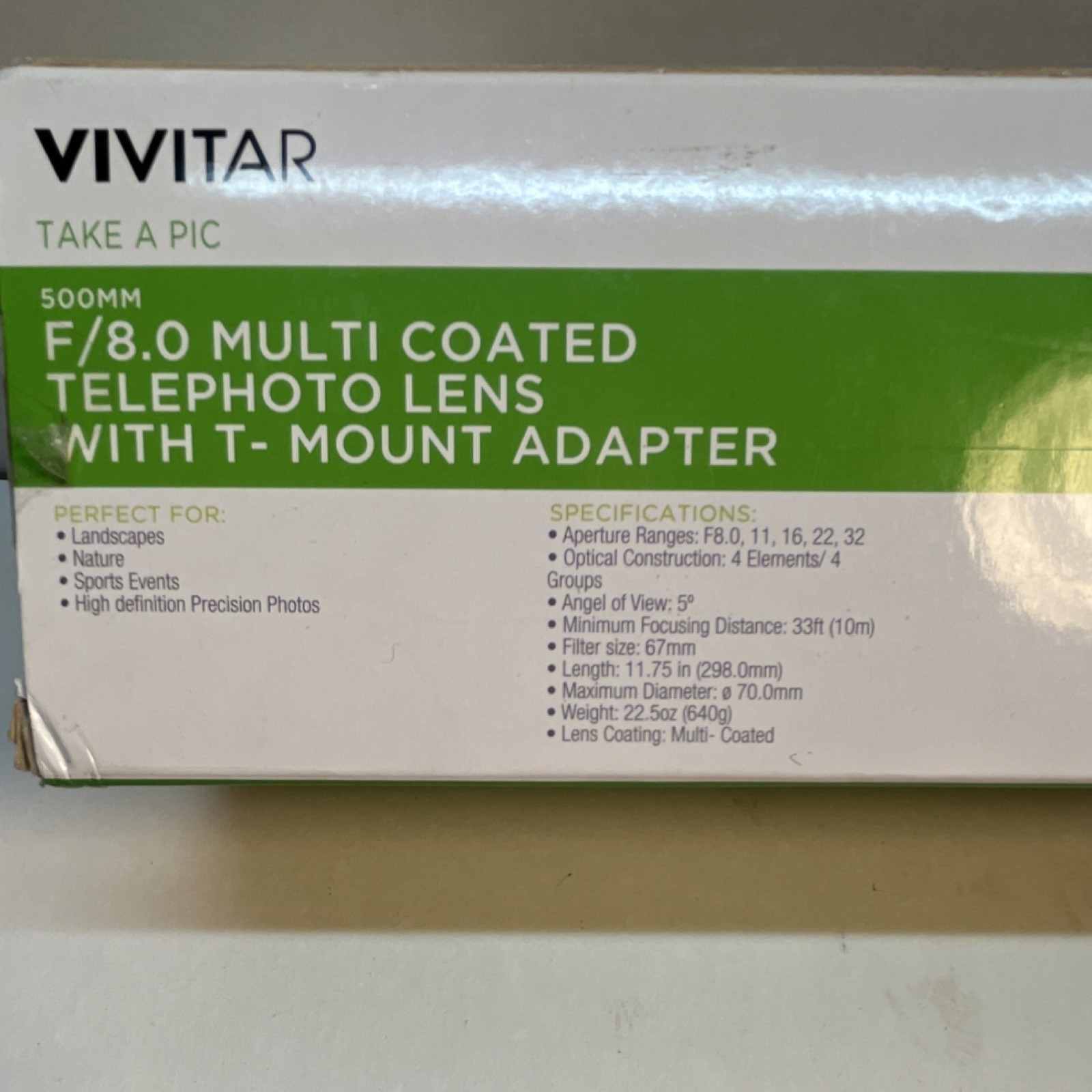 Vivitar 500mm f/8.0 Telephoto Lens Manual Focus T Mount for Nikon 67mm Filter