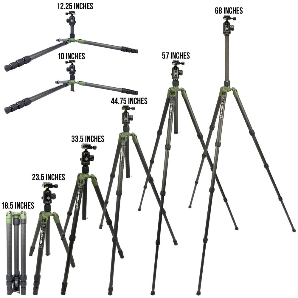 REKON CT-1 Carbon Fiber Tripod, BH1 Ballhead, RTA2 Picatinny to Arca-Swiss Mount