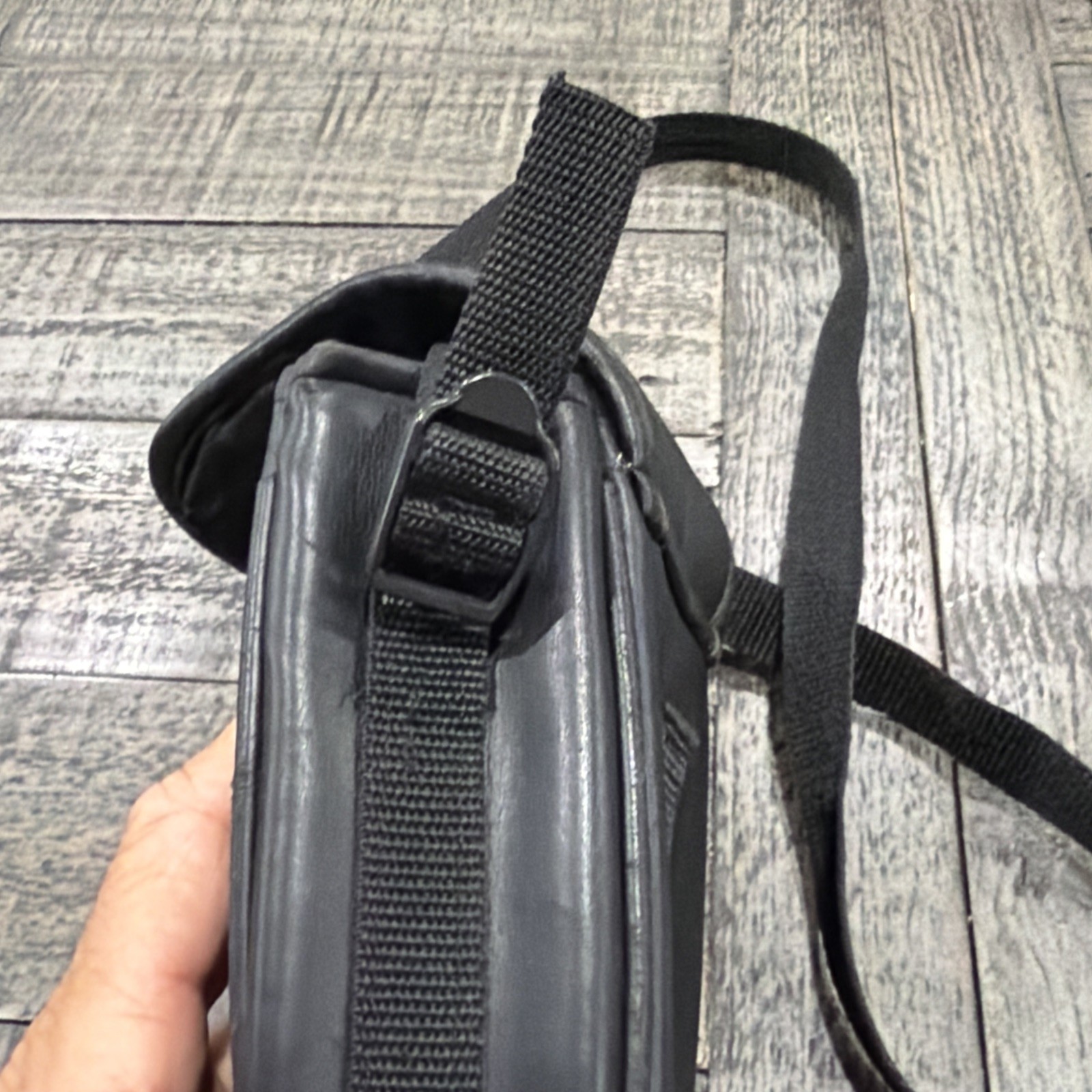 Pentax Leather Camera Case Carry Shoulder Bag Embroidered Logo Black photograph