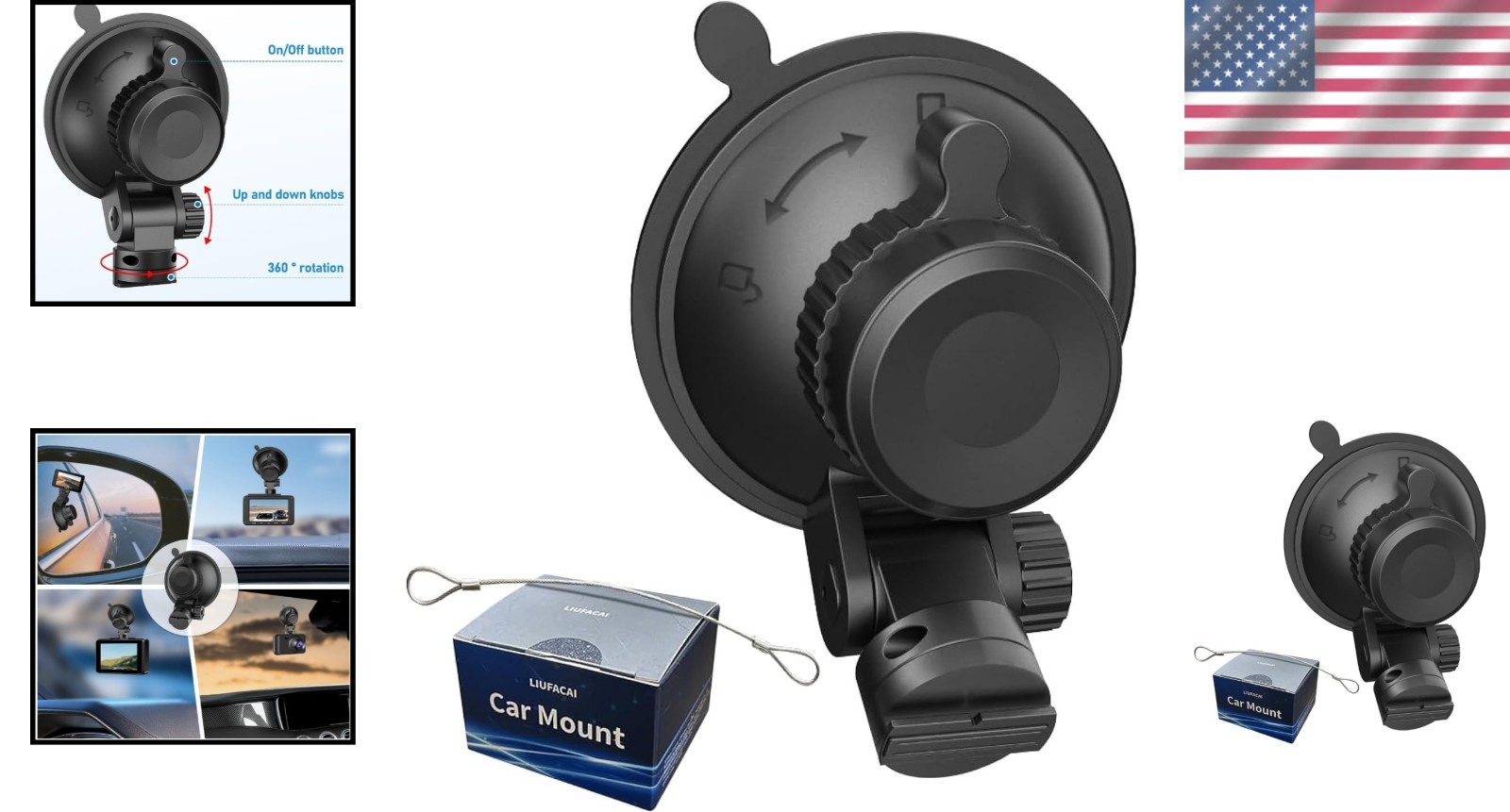 ROVE Suction Cup Mount for R2-4K, R2-4K PRO and R2-4K Dual Dash Cam Models