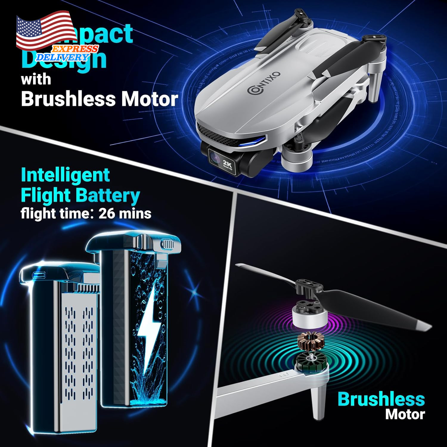 F28 Camera Drone GPS Auto Follow 26 Min Flight Time Foldable FPV Drones