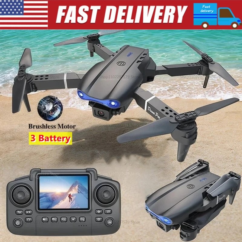 5K Dual Camera Brushless Drone with Screen Remote 5G WiFi Foldable RC Quadcopter
