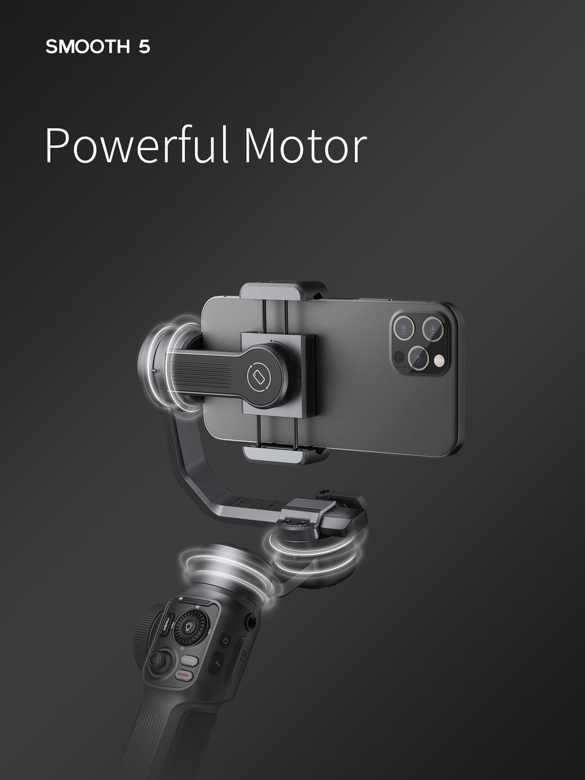 Zhiyun Smooth 5 Phone Gimbal, 3-Axis Handheld Smartphone for iPhone 14 Pro Max